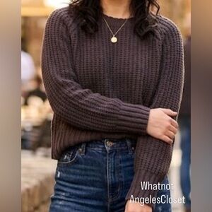 dip Women's Waffle Knit Sweater in purple